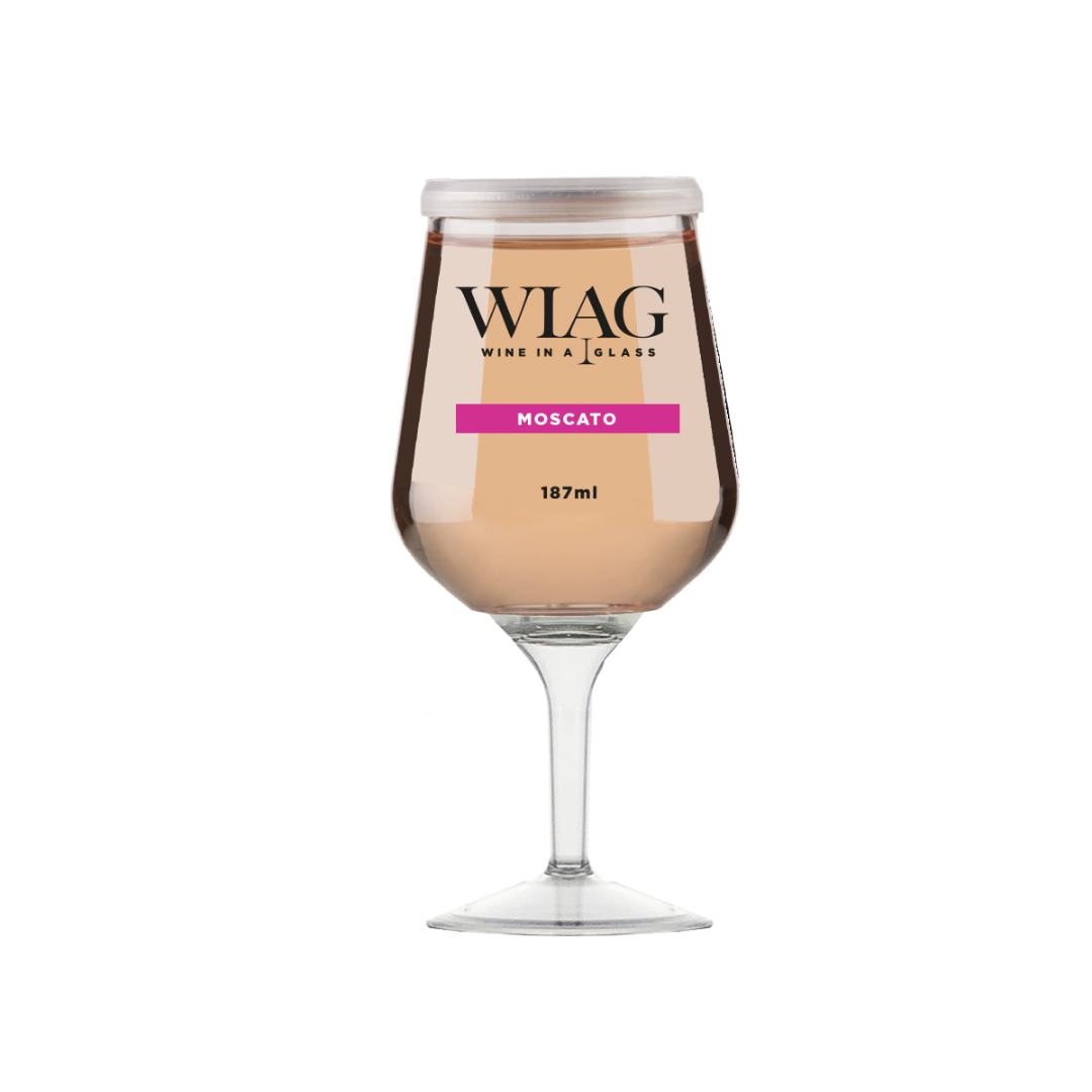 WIAG 24 Pack Single Varietal Wine Cups 187ml Stemless Stemmed Reusable PET Australian Made